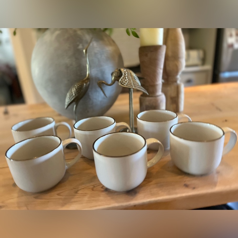 Maison Neuve Riverside Collection 6-Piece Mug Set Hand Crafted Ceramic Stoneware